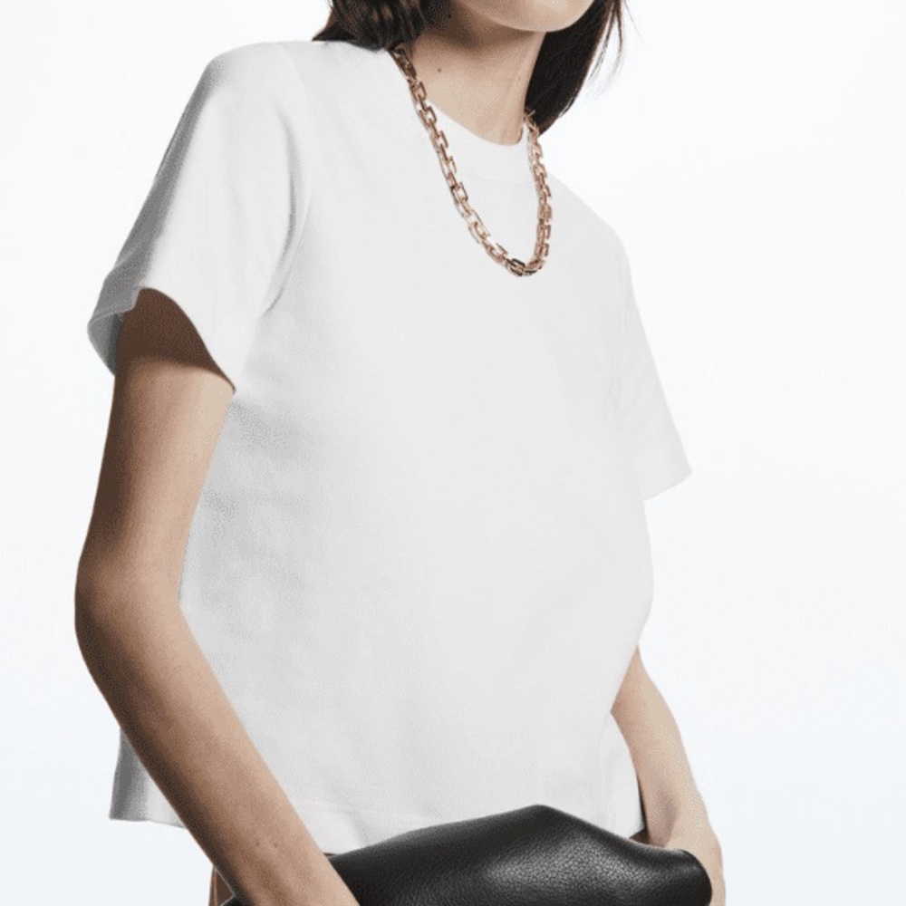 NWT COS Boxy Fit White T Shirt, SZ M